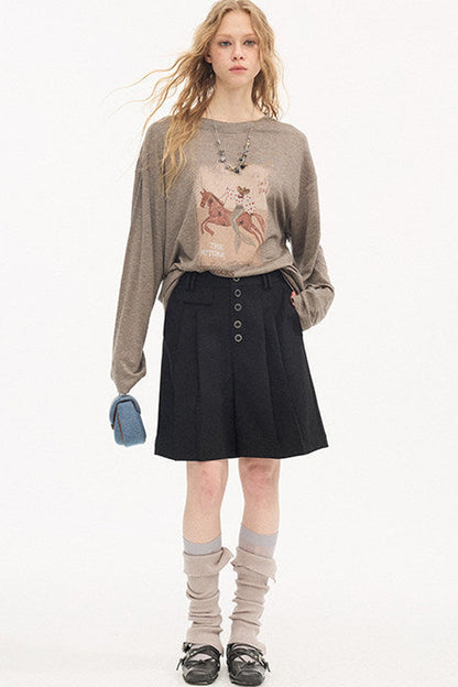 Pleated Gray Dress Shorts