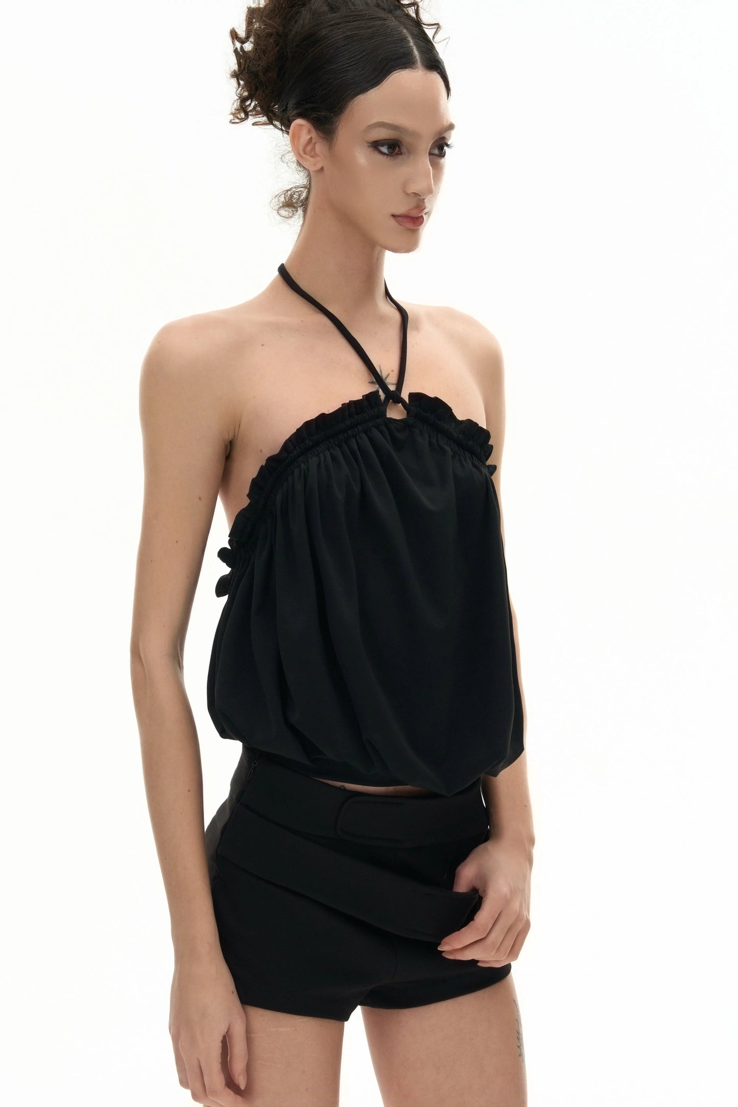 Ruffled Halter Camisole Top