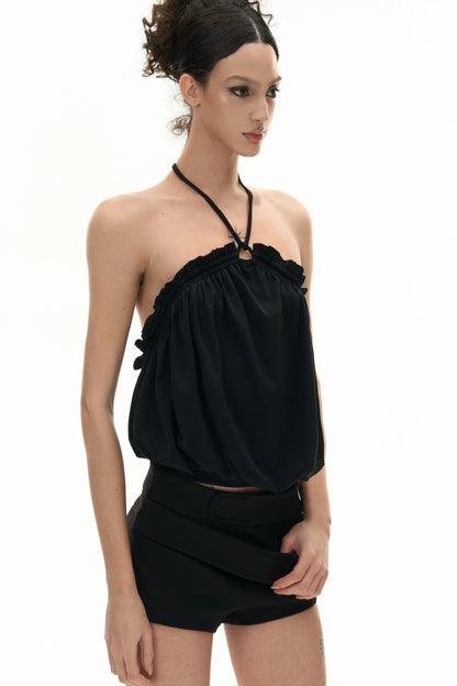 Ruffled Halter Camisole Top