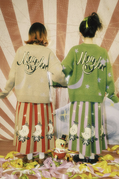 Fantasy Circus Peanut Puppet Star Knit Sweater