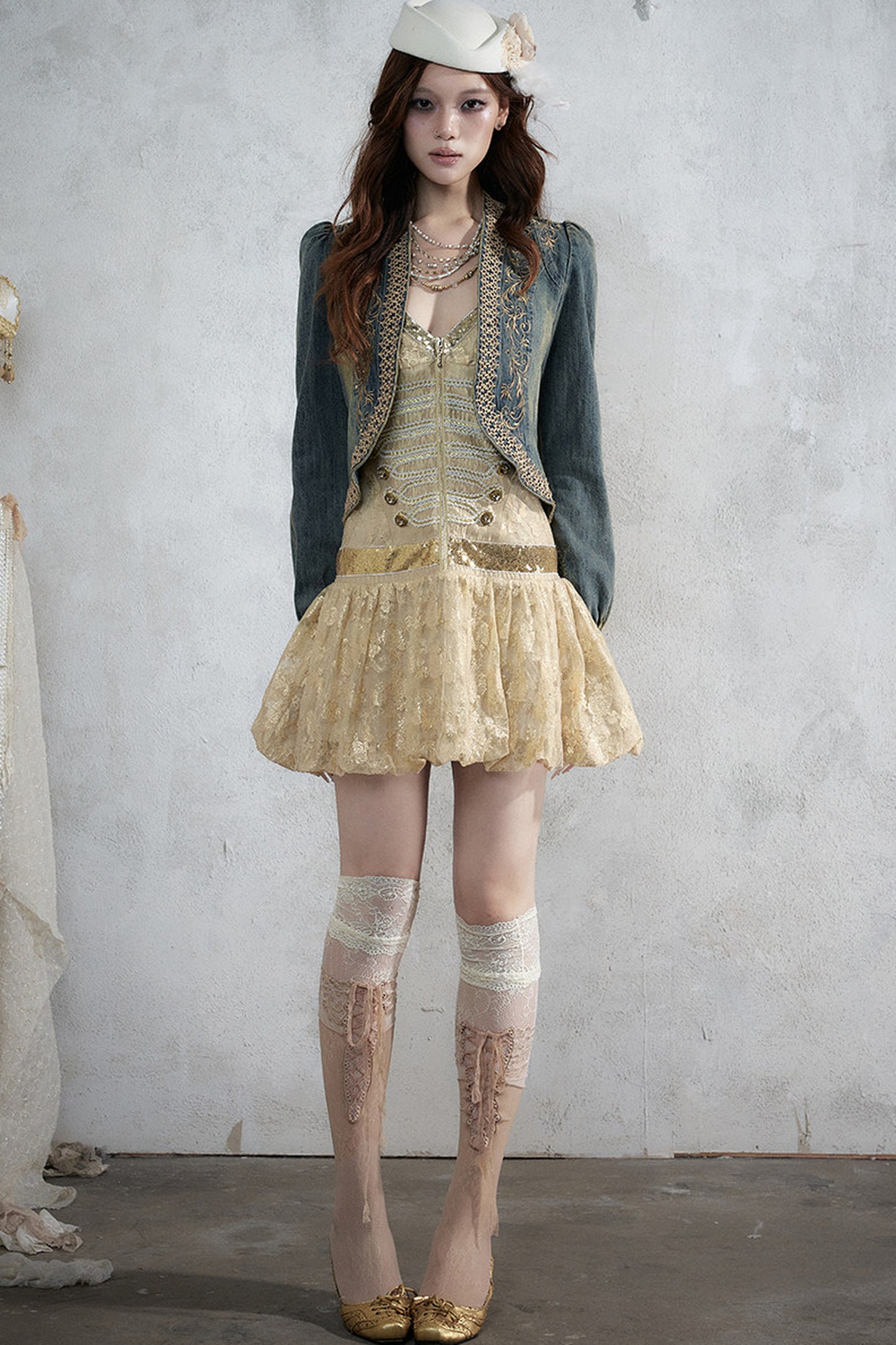 Retro Jacquard Sequin Dress