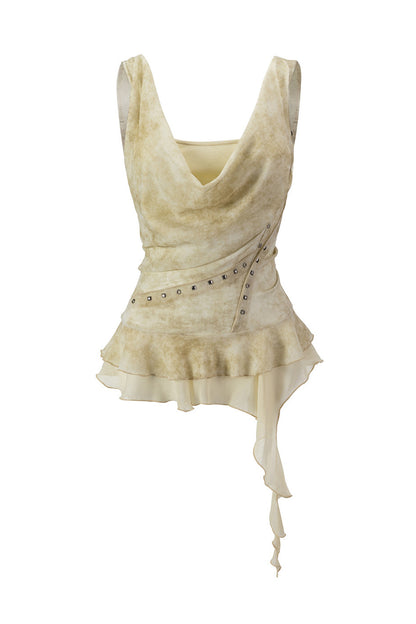 Gradient Chiffon Halter Top
