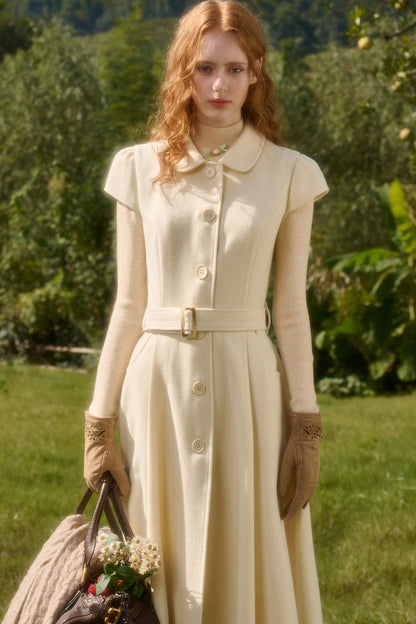 Retro-Wollkleid mit Bubikragen