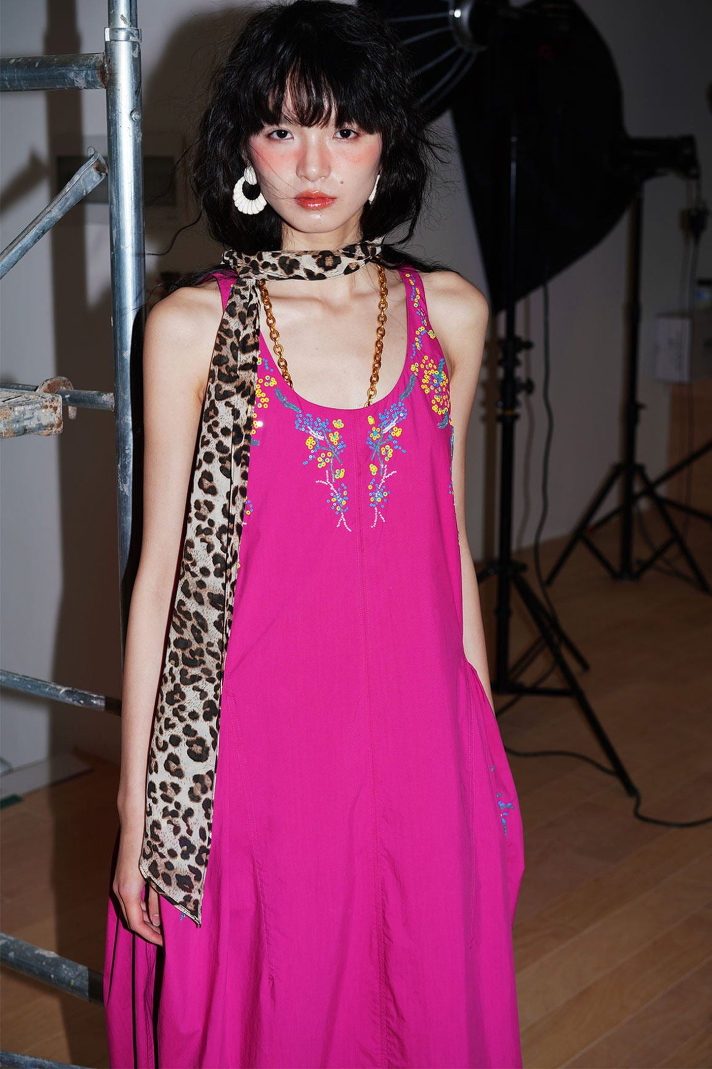 Heavy Beaded Cotton Dress