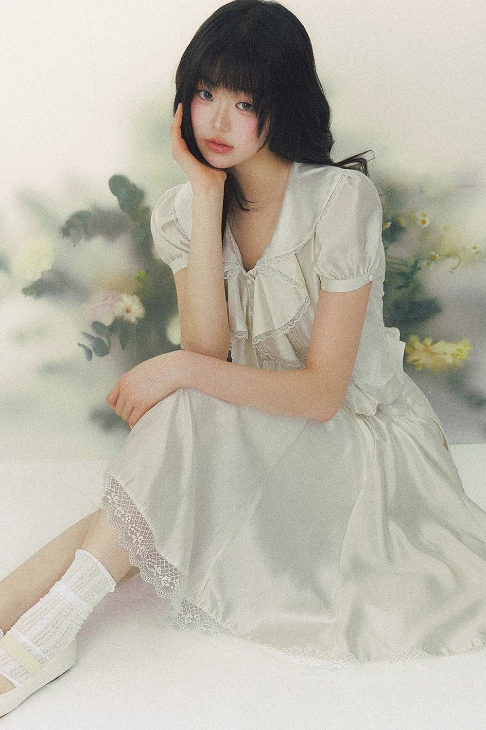 White Tulip Shirt Skirt Set-Up