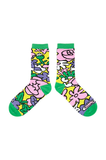 Floral Cotton Mid-Calf Socks