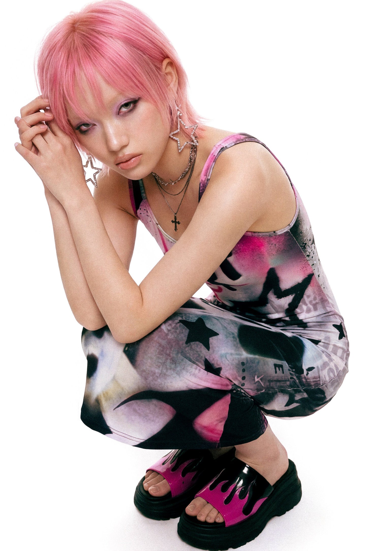 Punk Graffiti Slim-Fit Dress