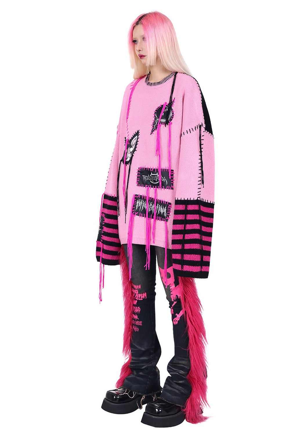 Pink Fur Jeans