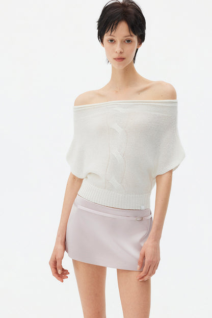 Satin Metallic Lace-Up Skirt