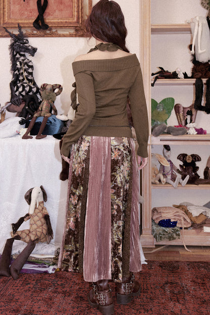 Velvet Lace A-Line Skirt