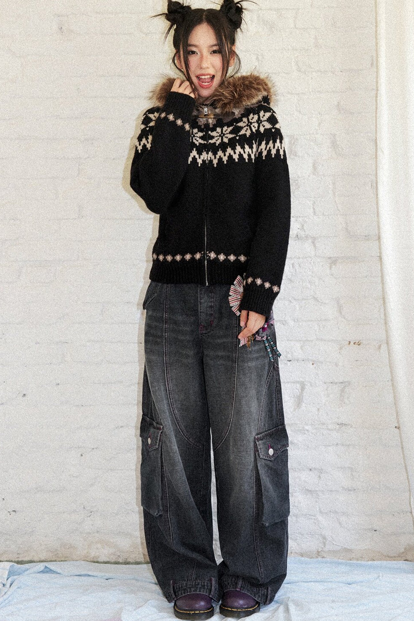 Vintage Wide-Leg Cargo Jeans