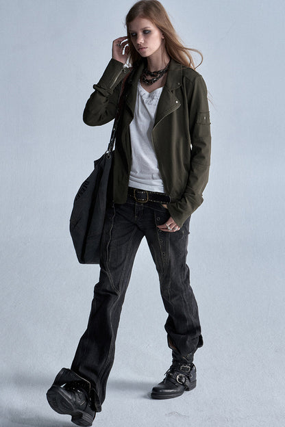Washed Punk Rivet Jacket