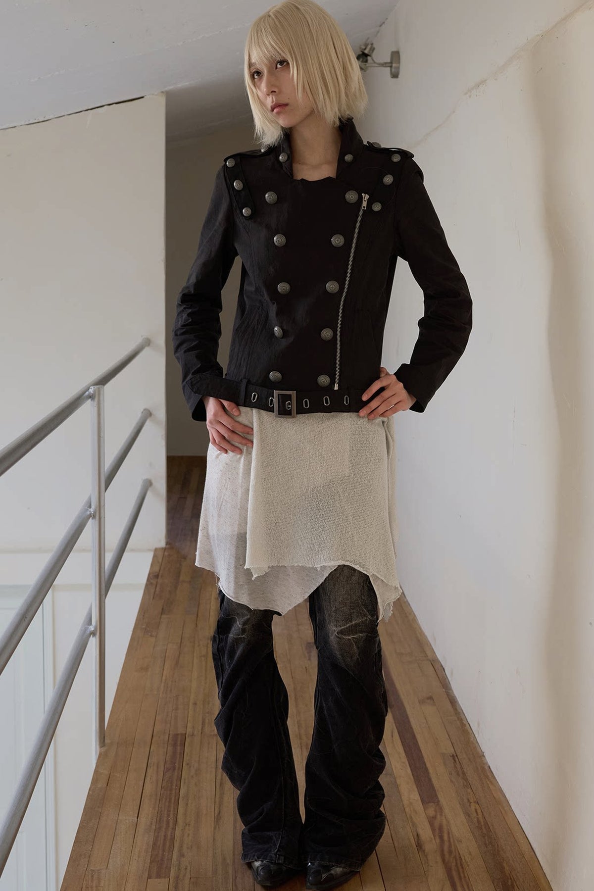 Military Style Double-Breasted Jacket