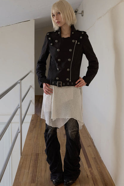 Military Style Double-Breasted Jacket
