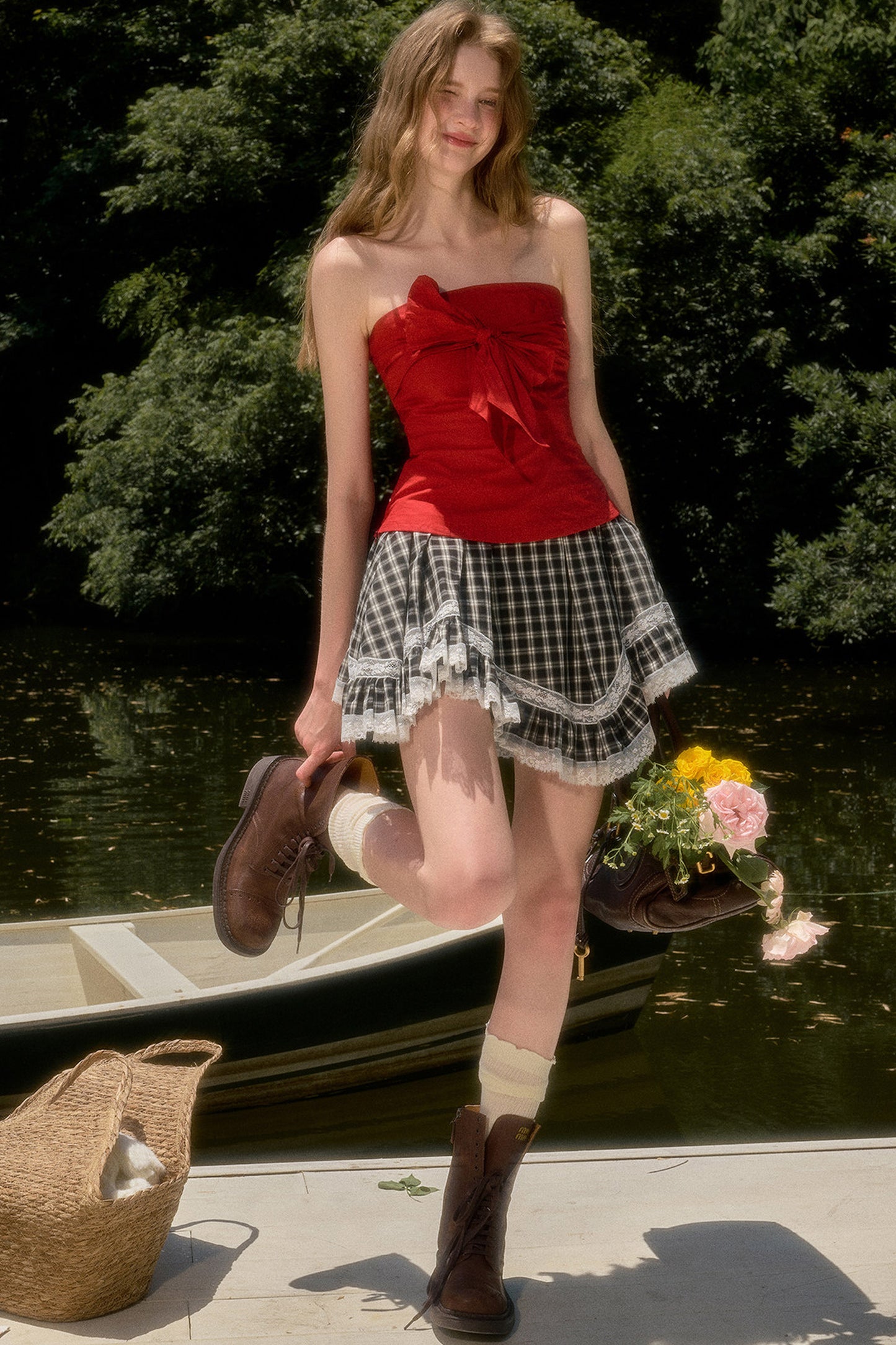 Bowknot Cotton Tube Top