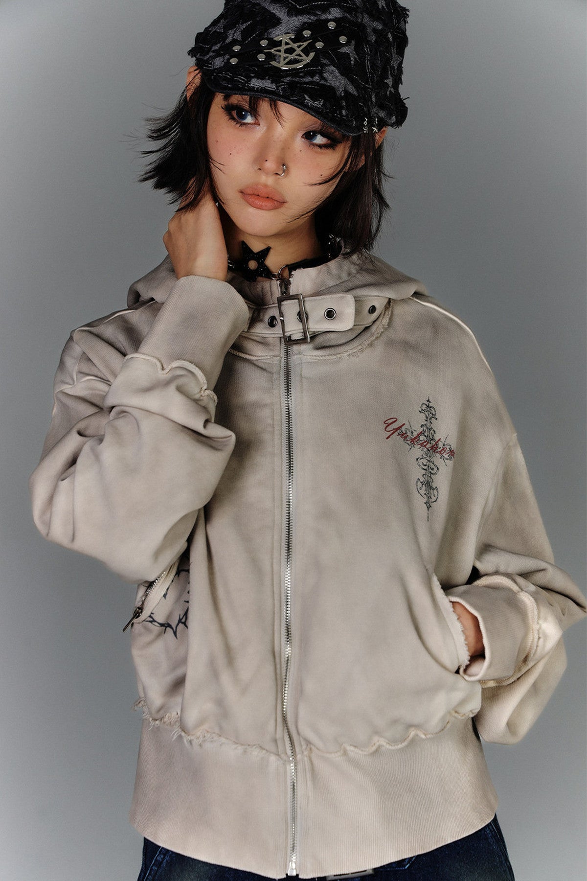 Distressed Biker Jacket