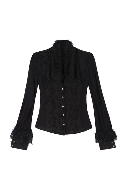 Layered Collar Chiffon Shirt
