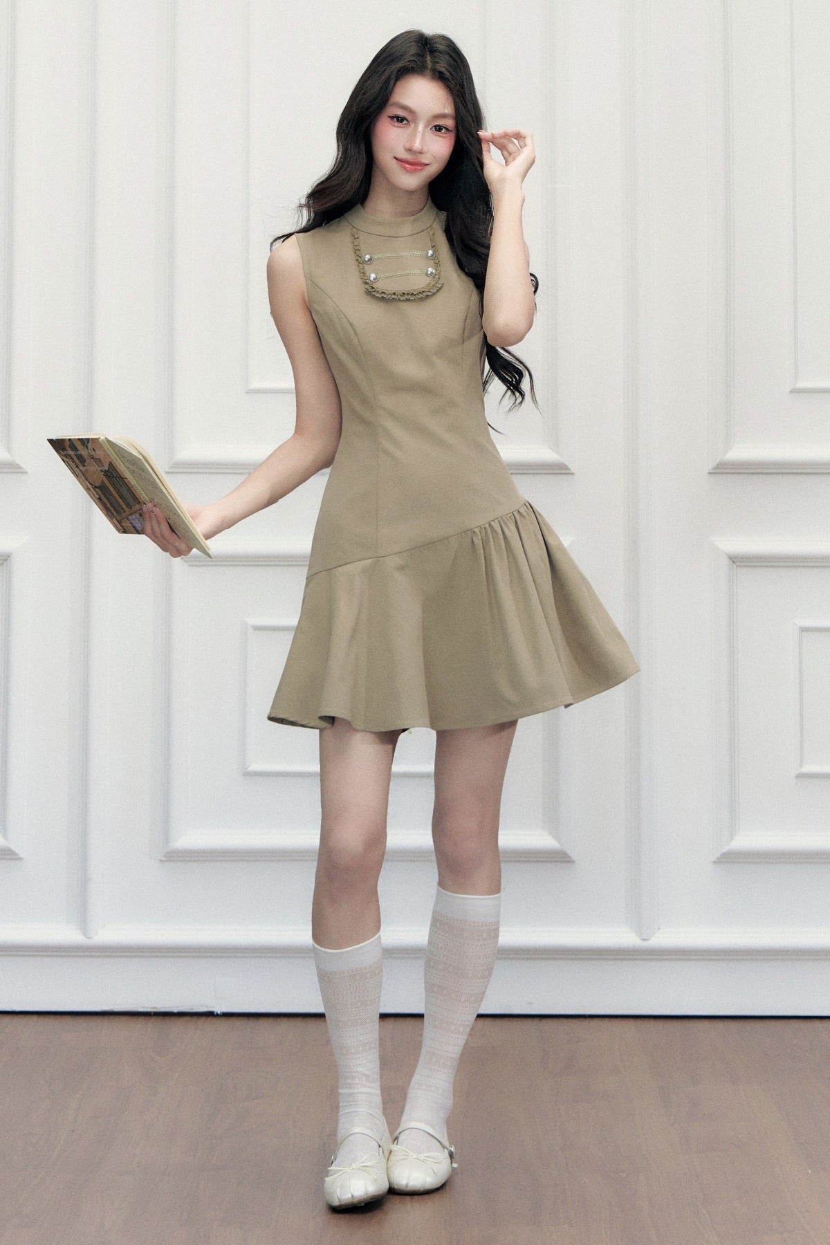 Double-Breasted Jacket and Dress Set-Up