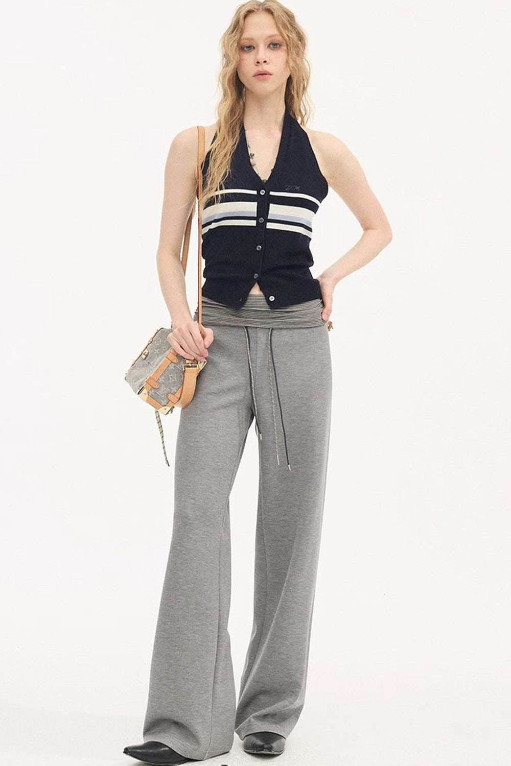 High-Waisted Slim Pants