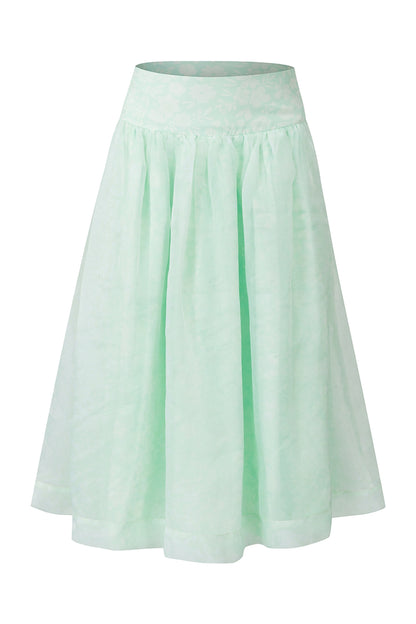 Mint Green Knitted Lace Tube Top, Pants and Skirt Set-Up