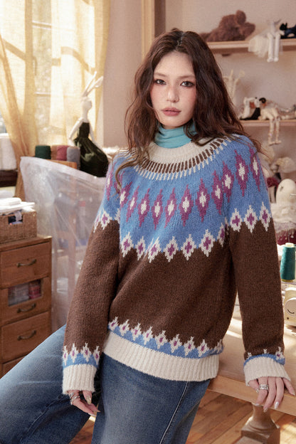 Coarse Knit Fair Isle Sweater