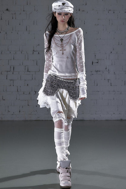 Baroque Flocked Wing Embroidered Blouse