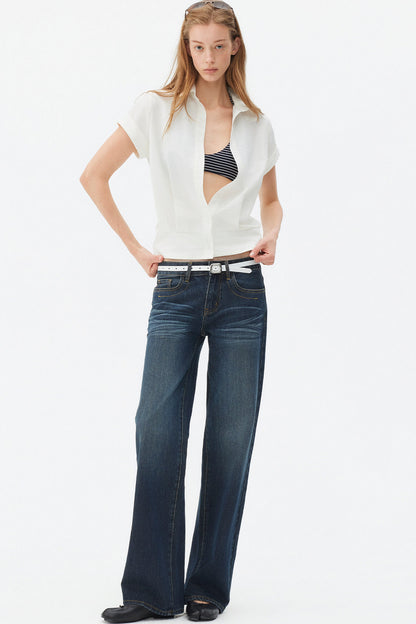 Satin-Like Lyocell Short-Sleeve Shirt