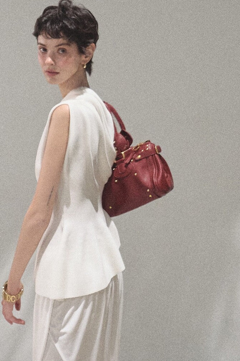 White Asymmetrical Lyocell Top