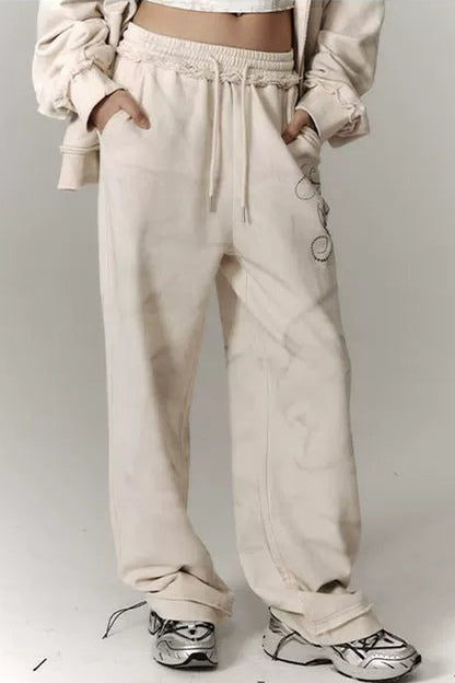 Dirty-Washed Vintage Loose Pants