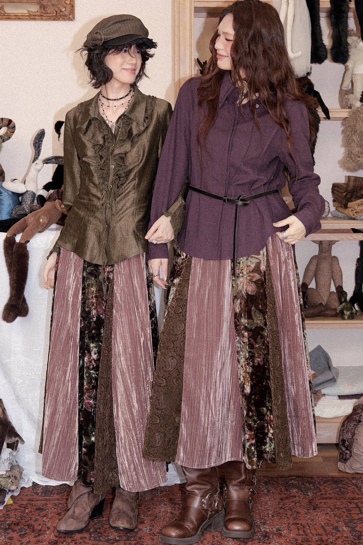 Velvet Lace A-Line Skirt