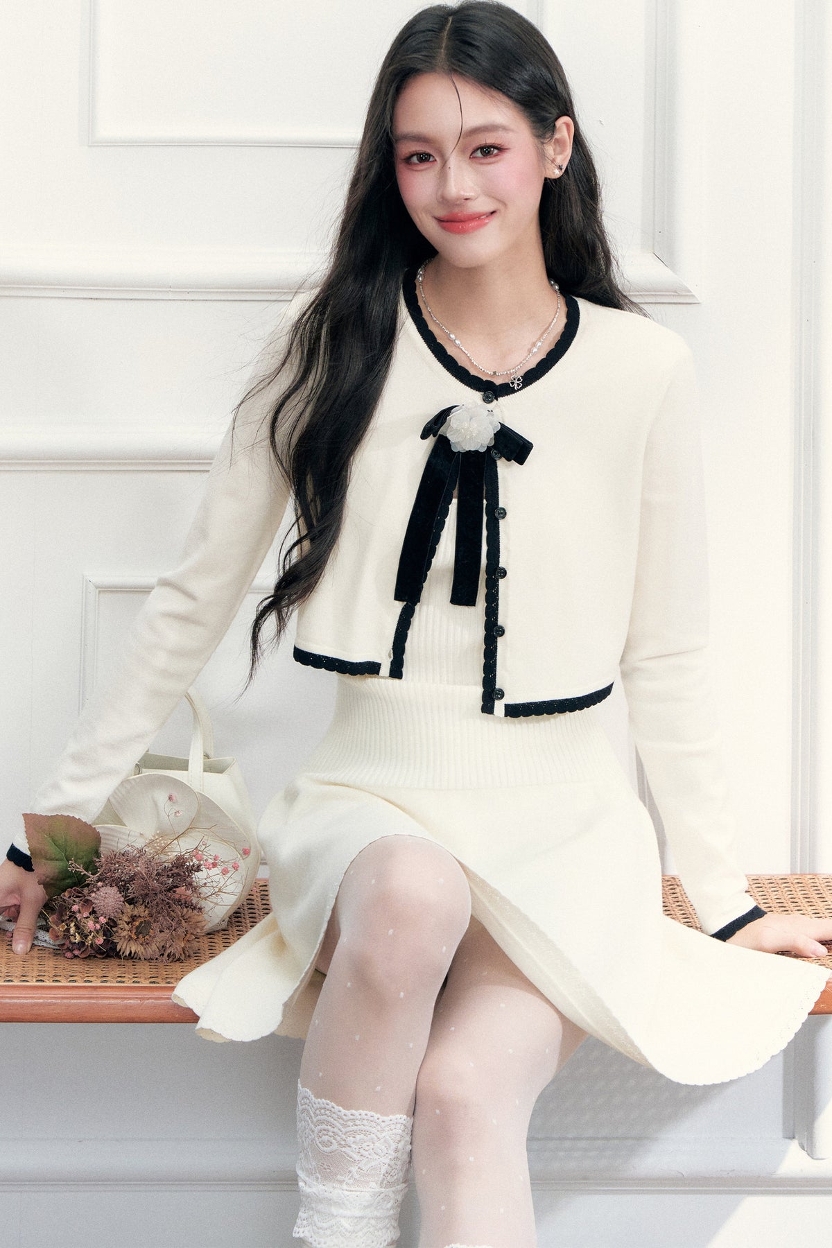 A-Line Dress Cardigan Set-Up