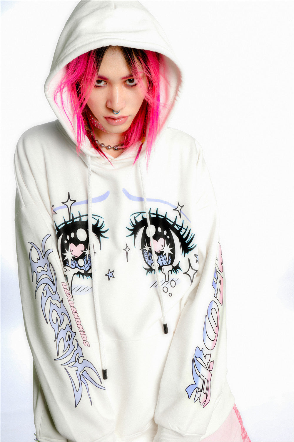 Anime Eye Print Loose Jacket