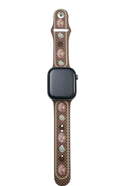Rose Cake Print Silicone Watch