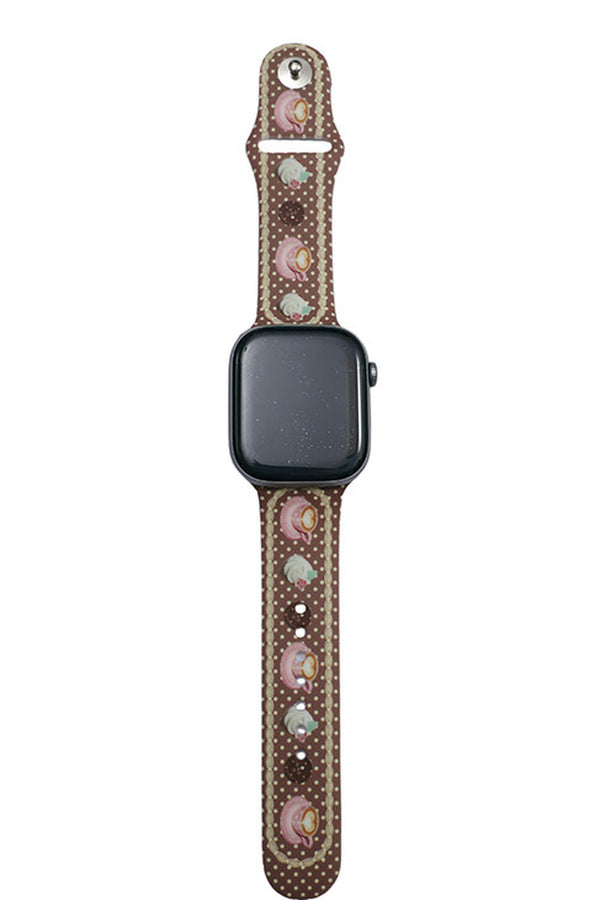 Rose Cake Print Silicone Watch