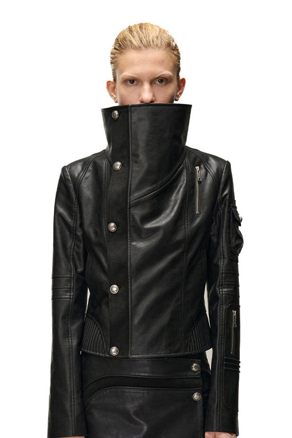 Shadow Catching Motorcycle PU Leather Jacket