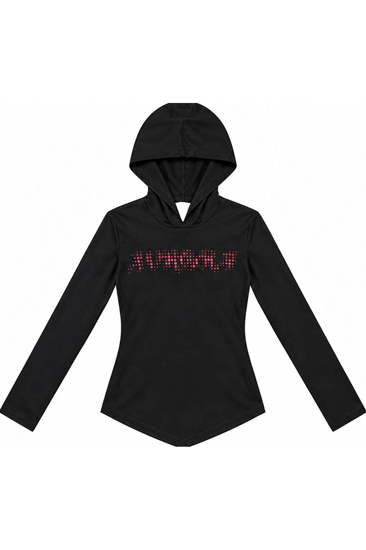 Black Lace Back Hooded Sweatshirt