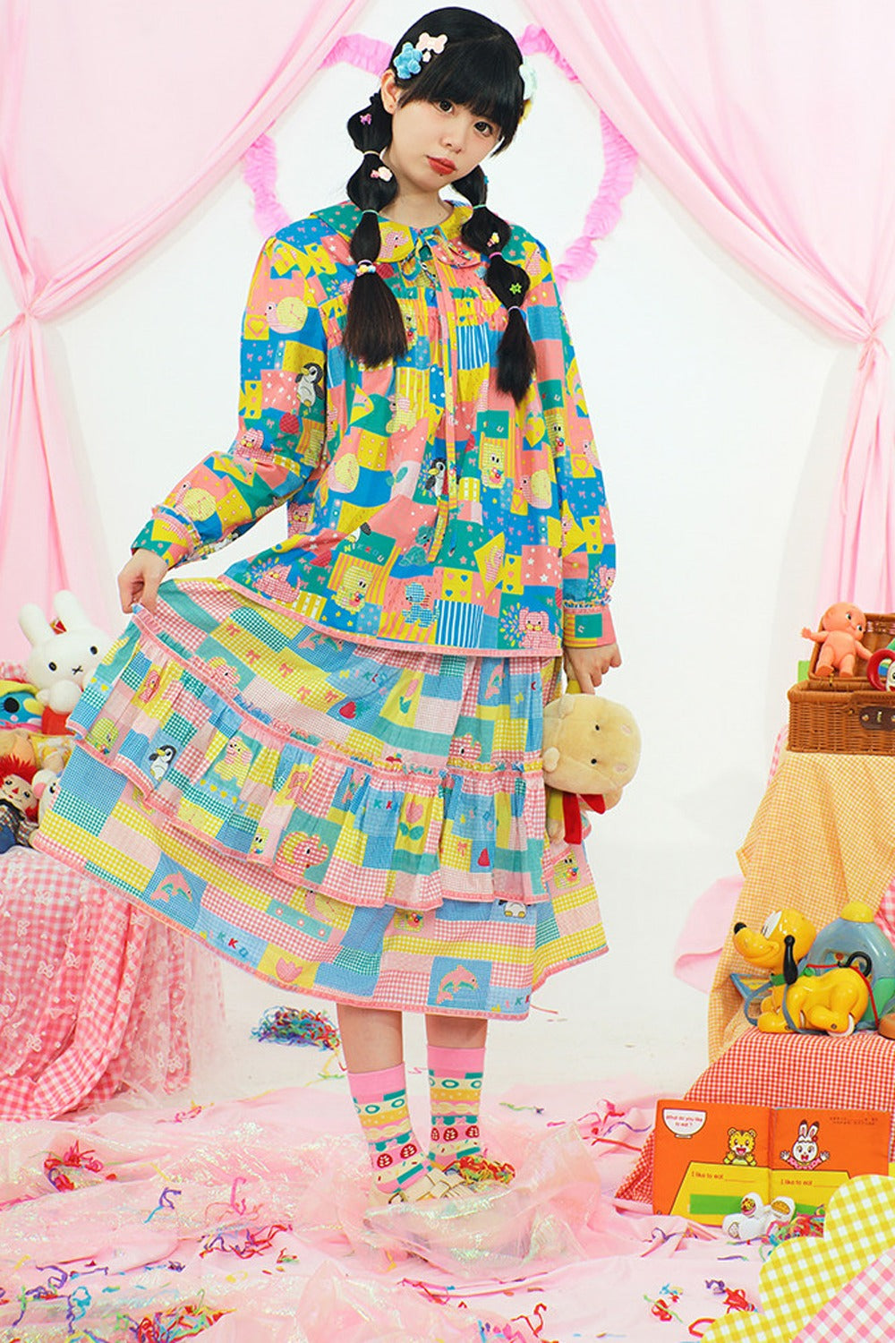Jupe imprimée de style japonais