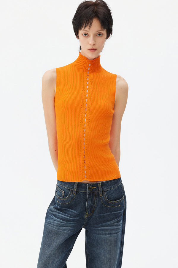 Lyocell Ribbed Knit Vest