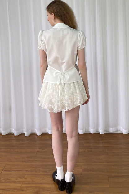 Lace Floral Textured Skirt