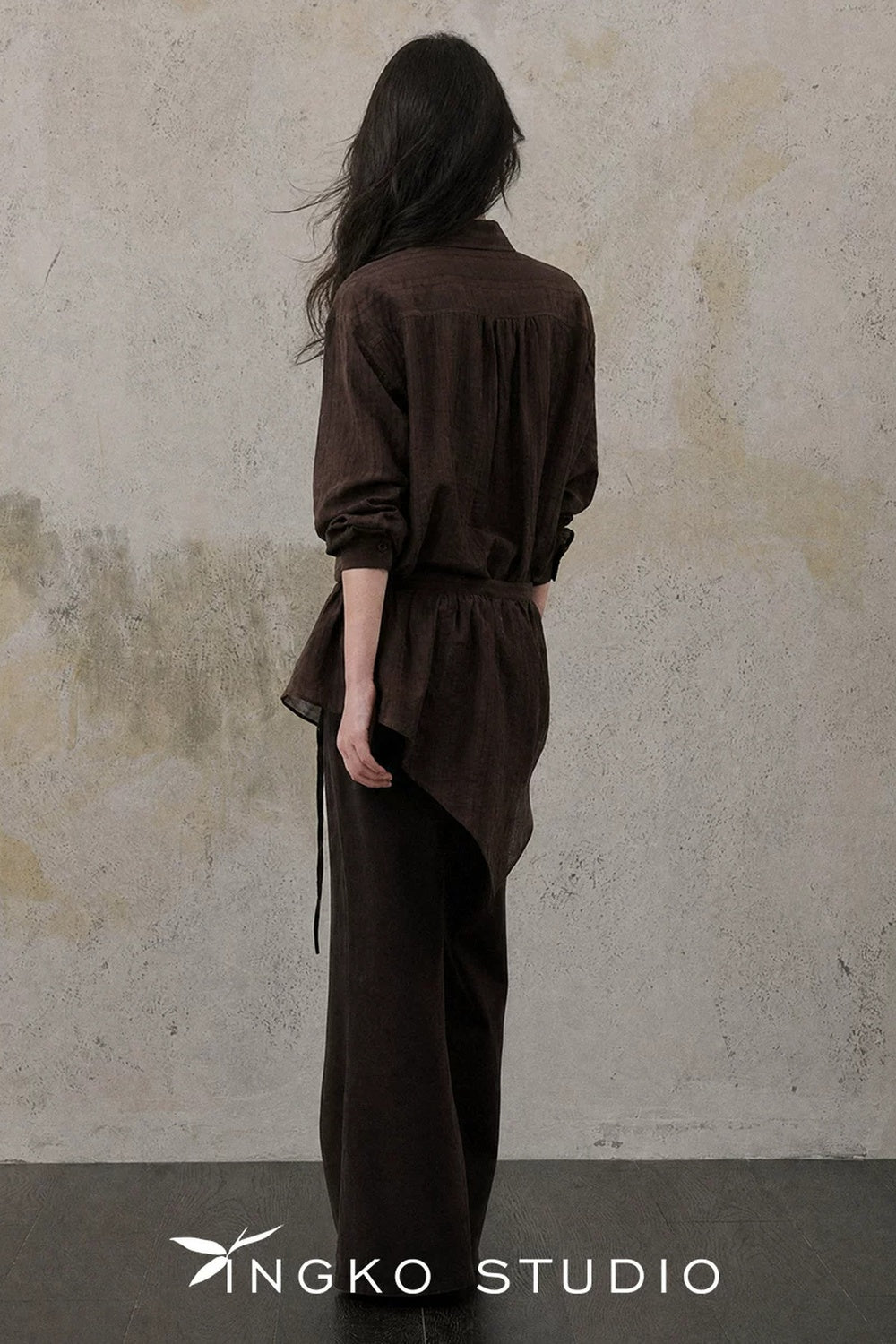 Wild Mist Brown Dark Striped Skirt Curtain