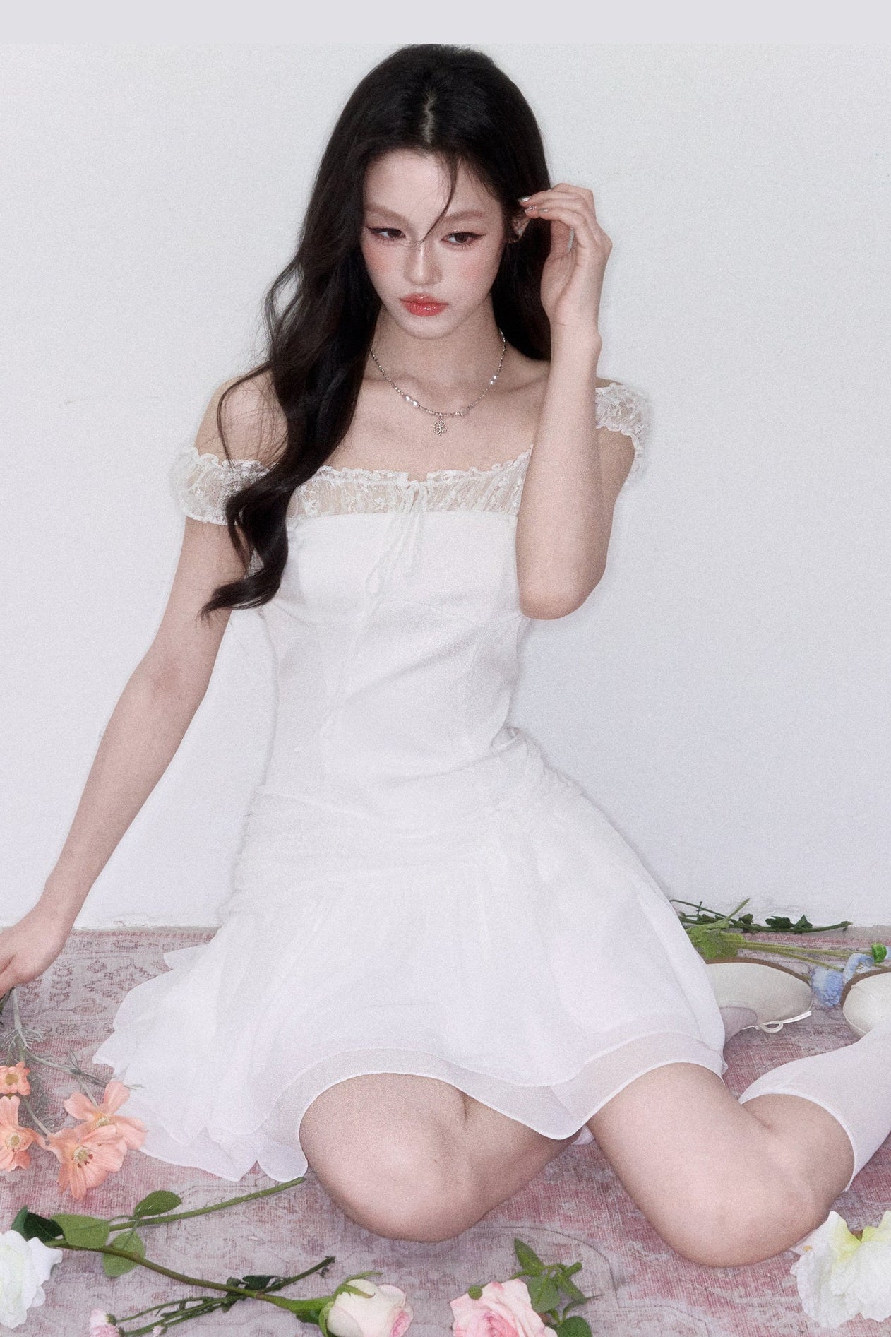 Moonlight Lace Patchwork Dress