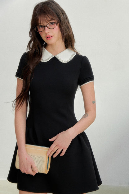 Retro Rhinestone Air Layer Dress