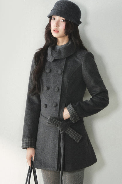 Collar Double Breasted Coat