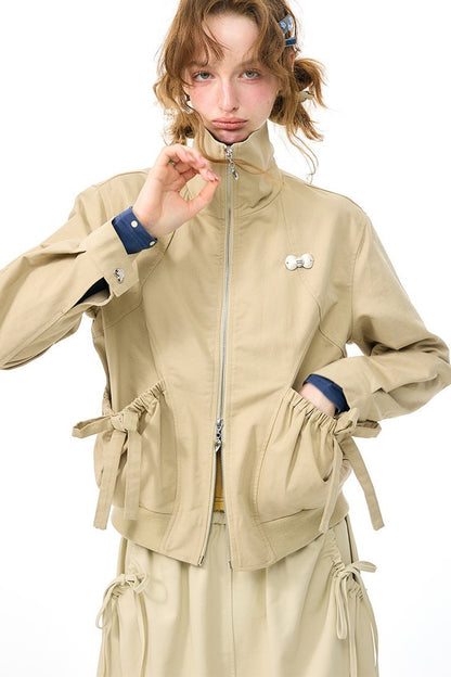 Khaki Lapel Work Jacket