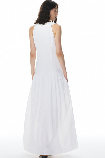 White Low-Neck Dress