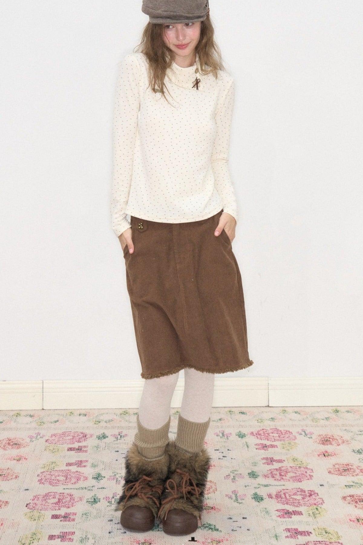 Apricot Slim Fit Knitted Base Shirt