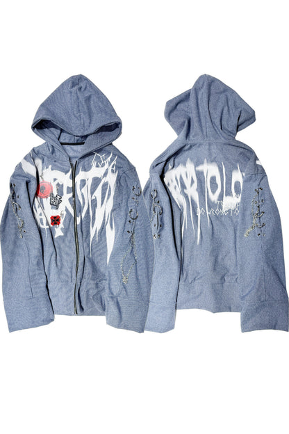 Striped Graffiti Print Jacket