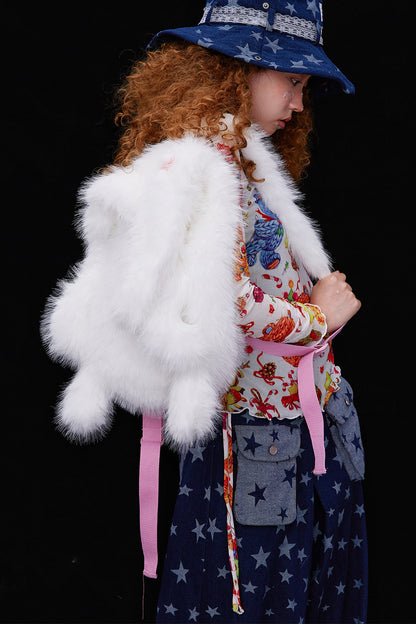 White Plush Rabbit Backpack