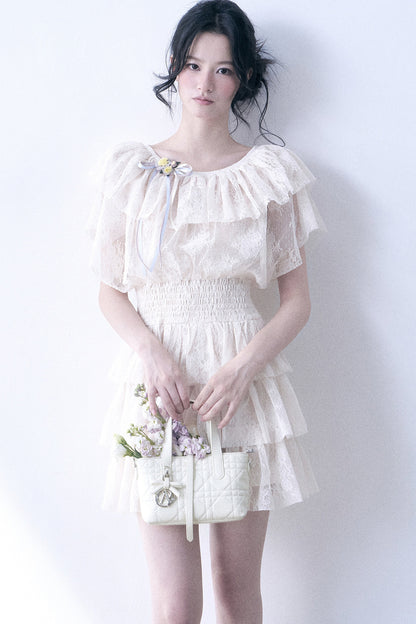 Layered Lace Ruffle Dress