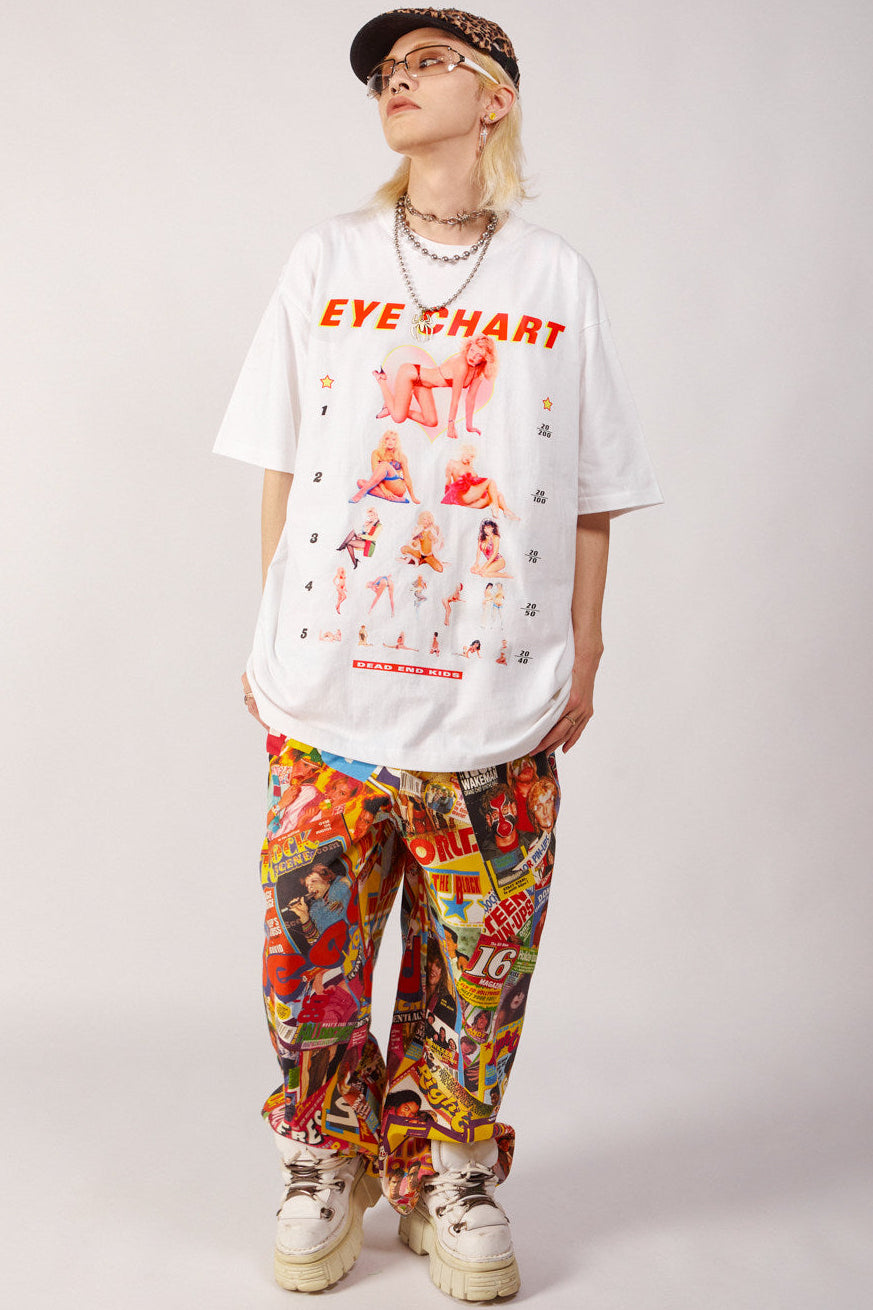 Eye Chart Oversized Graphic T-Shirt